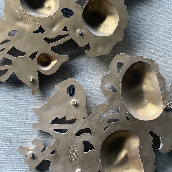 Set of 2 MCM Syroco flower wall hangings - Picture 4 of 4